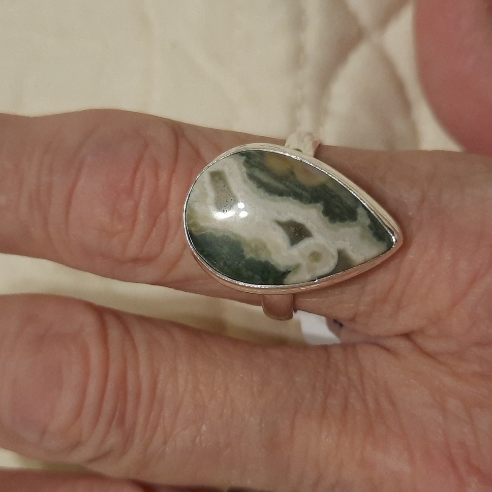 JASPER NEW Jasper 925 sterling size 9 1/4